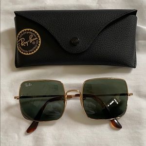 New RayBan Square 1971 sunglasses Classic Gold